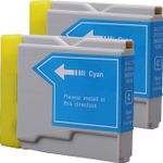 2 Pack Brother LC1000C Cyan Compatible Ink Cartridges