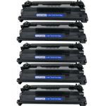 5 Pack HP 26X Black Compatible High-Yield Toner Cartridge (CF226X)