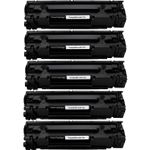 5 Pack Canon 728 Black Compatible Toner Cartridges