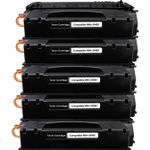 5 Pack HP 49X Black Compatible High-Yield Toner Cartridge (Q5949X)