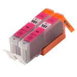 2 Pack Canon CLI-551XL Magenta Compatible High-Yield Ink Cartridges