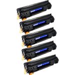 5 Pack HP 83A Black Compatible Toner Cartridge (CF283A)