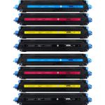 8 Pack HP 124A Remanufactured Toner Cartridges