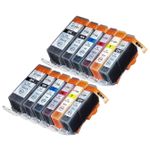 12 Pack Canon PGI-520 & CLI-521 Compatible Ink Cartridges