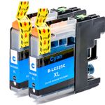 2 Pack Brother LC225C Cyan Compatible Super High-Yield Ink Cartridges