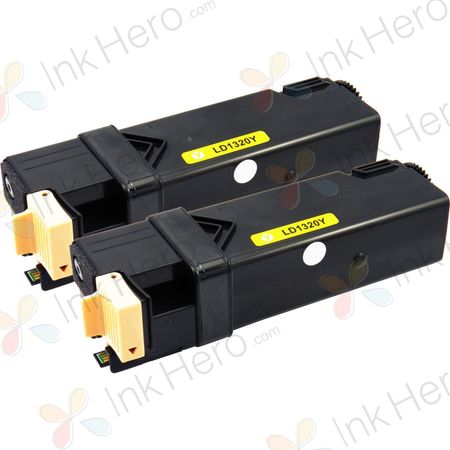 2 Pack Dell 593-10260 Yellow Compatible High-Yield Toner Cartridges (PN124 / KU054)