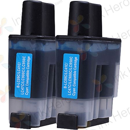 2 Pack Brother LC900C Cyan Compatible Ink Cartridges