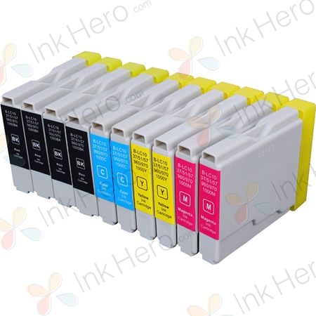 10 pack Brother LC970 Compatible Ink Cartridges