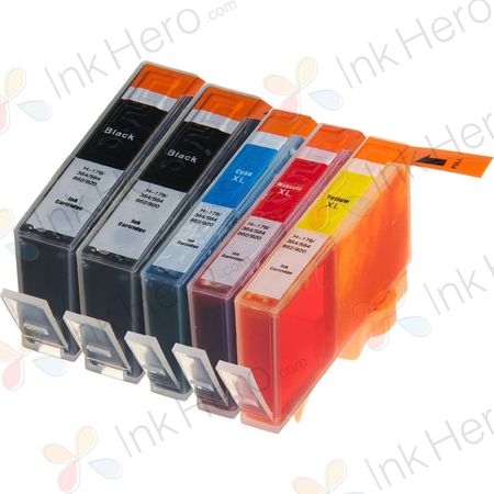 5 Pack HP 920XL High-Yield Remanufactured Ink Cartridges