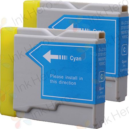 2 Pack Brother LC970C Cyan Compatible Ink Cartridges