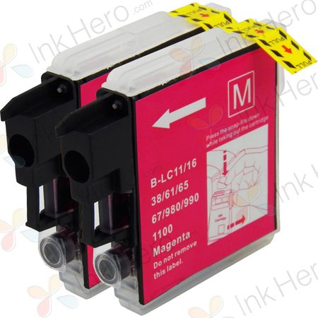 2 Pack Brother LC1100M Magenta Compatible Ink Cartridges