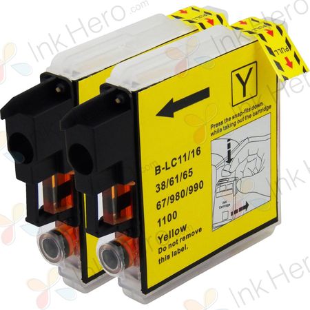 2 Pack Brother LC980Y Yellow Compatible Ink Cartridges