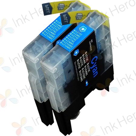 2 Pack Brother LC1240C Cyan Compatible High-Yield Ink Cartridges (Replaces LC1220C)