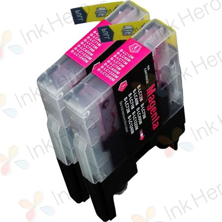 2 Pack Brother LC1240M Magenta Compatible High-Yield Ink Cartridges (Replaces LC1220M)