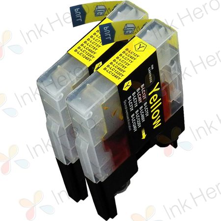 2 Pack Brother LC1240Y Yellow Compatible High-Yield Ink (Replaces LC1220Y)