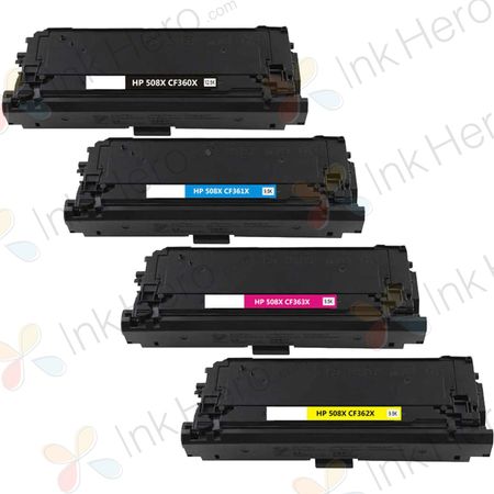 4 Pack HP 508X Compatible High-Yield Toner Cartridges