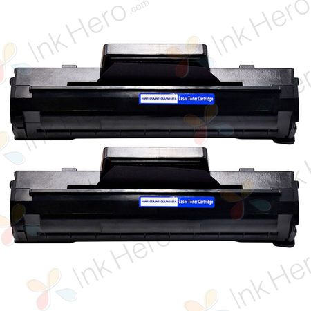 2 Pack HP 106A Black Compatible Toner Cartridge (W1106A)