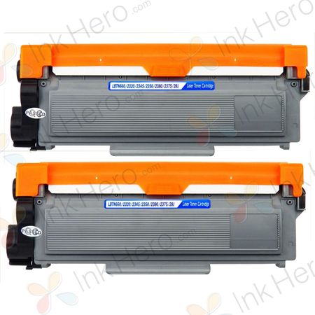 2 Pack Brother TN2320 Black Compatible High-Yield Toner Cartridges (Replaces TN2310)