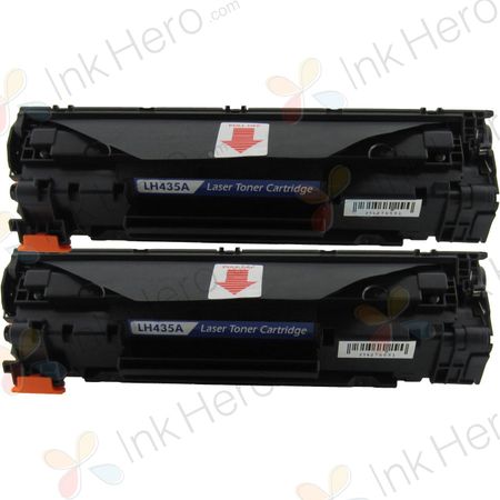 2 Pack HP 35A Black Compatible Toner Cartridge (CB435A)