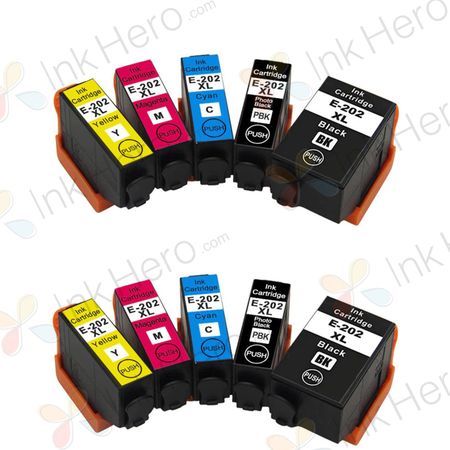 10 Pack Epson 202XL High-Yield Compatible Ink Cartridges