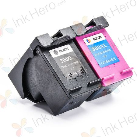 2 Pack HP 300 XL High Yield Remanufactured Ink Cartridges