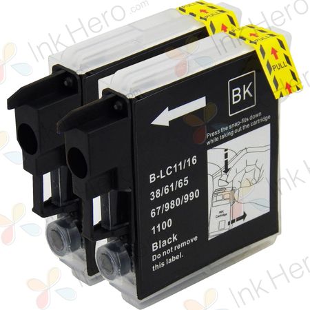 2 Pack Brother LC980BK Black Compatible Ink Cartridges