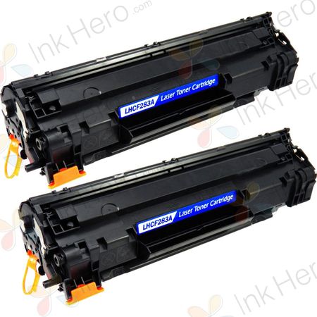 2 Pack HP 83A Black Compatible Toner Cartridge (CF283A)