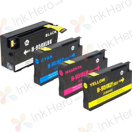 4 Pack HP 950XL & 951XL High-Yield Compatible Ink Cartridges