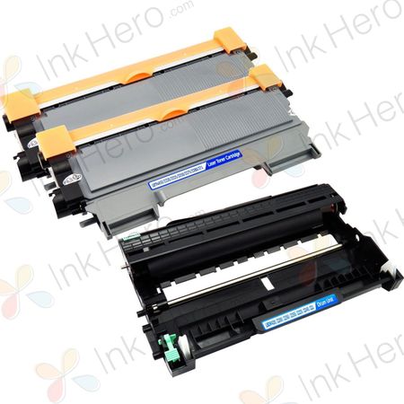 3 Pack Brother TN2220 & DR2200 Compatible High-Yield Toner & Drum Cartridges