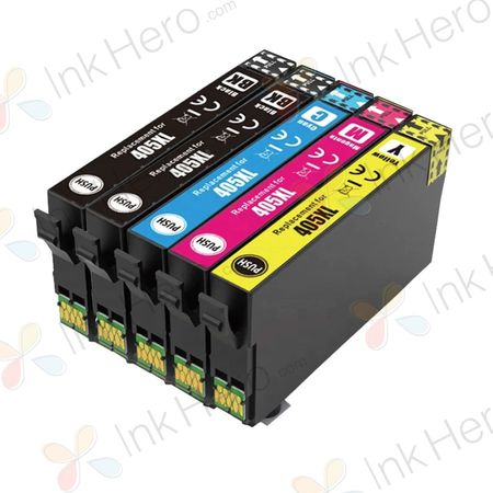 5 Pack Compatible Epson 405XL High Yield Printer Ink Cartridges