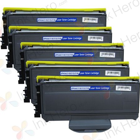 5 Pack Brother TN2120 Compatible Toner