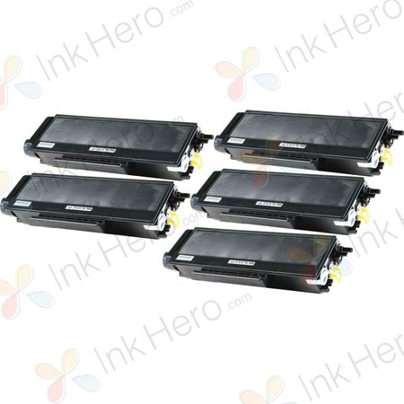 5 Pack Brother TN3170 Black Compatible High-Yield Toner Cartridge (Replaces TN3130)