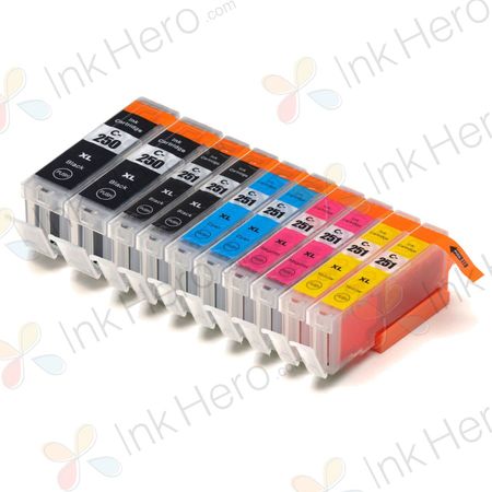 10 Pack Canon PGI-550XL & CLI-551XL Compatible High-Yield Ink Cartridges