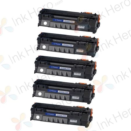 5 Pack Canon 715 Black Compatible Toner Cartridges