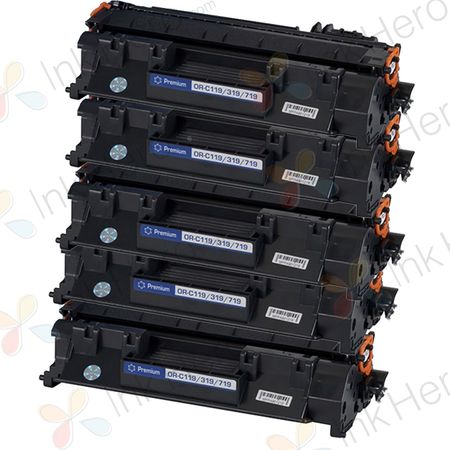 5 Pack Canon 719 Black Compatible Toner Cartridges