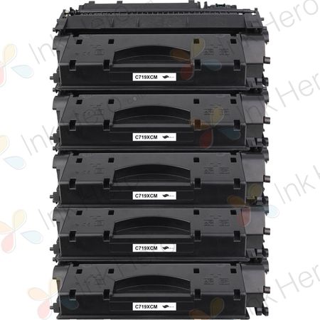 5 Pack Canon CRG 719 H Black Compatible High-Yield Toner Cartridges (3480B002)