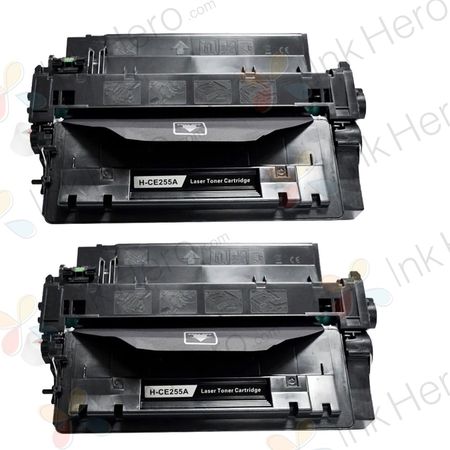 2 Pack HP 55A Black Compatible Toner Cartridges (CE255A)