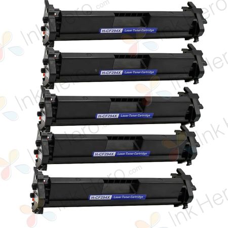 5 Pack HP 94X Black Compatible High-Yield Toner Cartridge (CF294X)