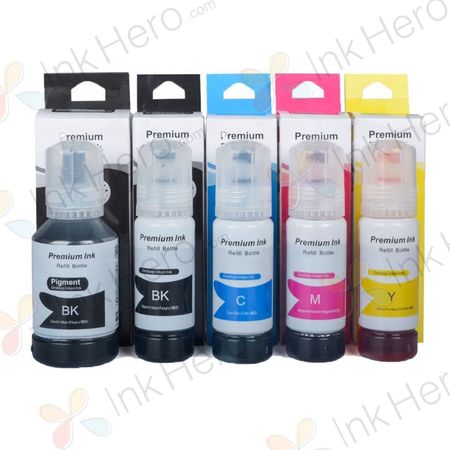 5 Pack Compatible Epson 105 / Epson 106 Printer Ecotank Ink Cartridges