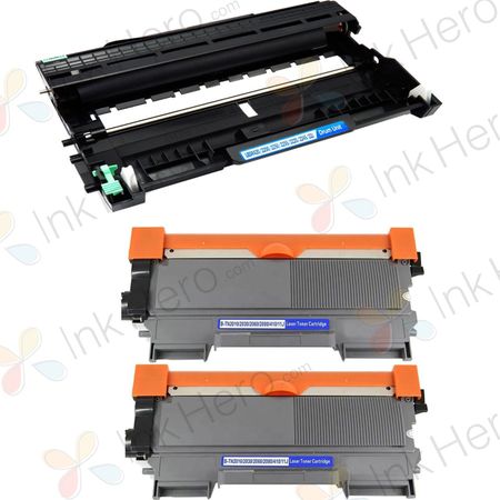 3 Pack Brother TN2010 & DR2200 Compatible Toner & Drum Cartridges