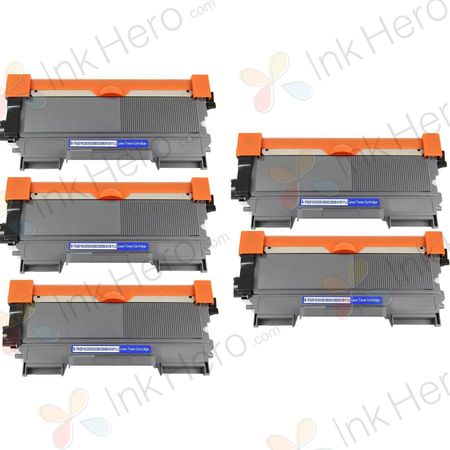 5 Pack Brother TN2010 Black Compatible Toner Cartridges