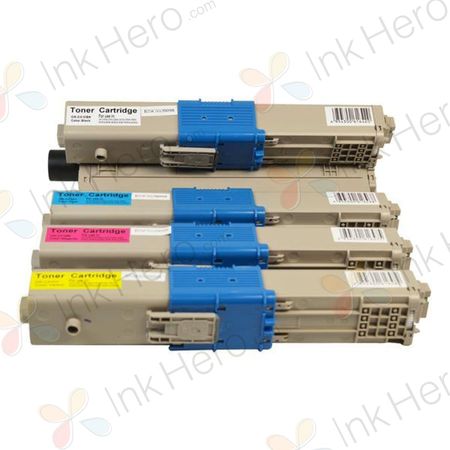 4 Pack Compatible Oki C310DN, C330DN, MC361, MC362DN, C331DN Toner Cartridges