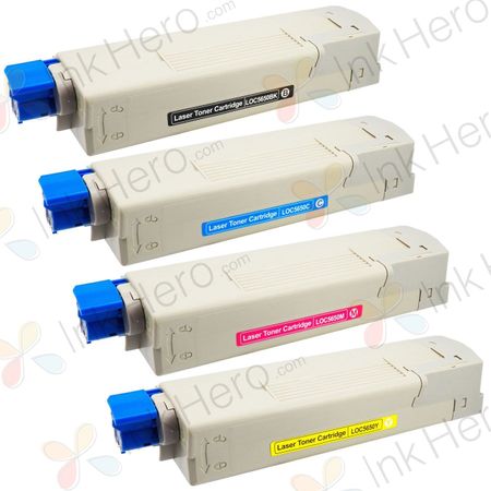 4 Pack Compatible Oki C5600, C5700 Toner Cartridges