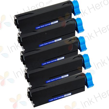 5 Pack Oki 44574702 Compatible Standard Toner Cartridges