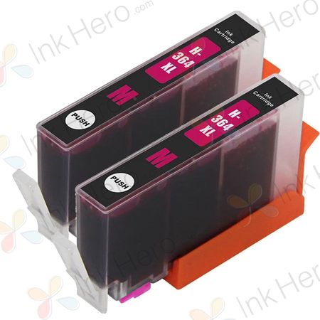 2 Pack HP 364XL Magenta High-Yield Compatible Ink Cartridges (CB324EE)