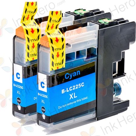 2 Pack Brother LC225C Cyan Compatible Super High-Yield Ink Cartridges